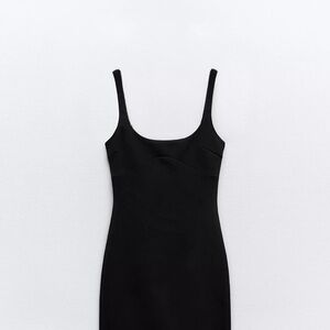 Elegant Black Dress with trim. ZARA